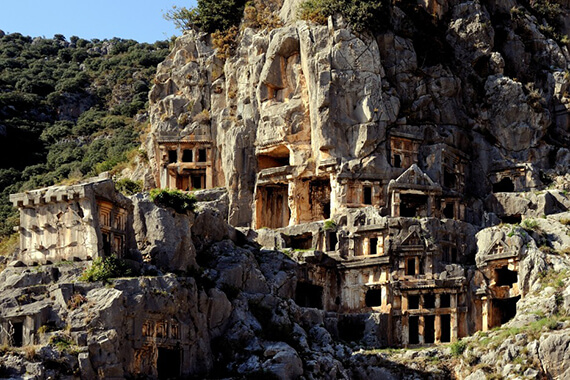 Rock Tombs in Myra, Lycia, Turkey