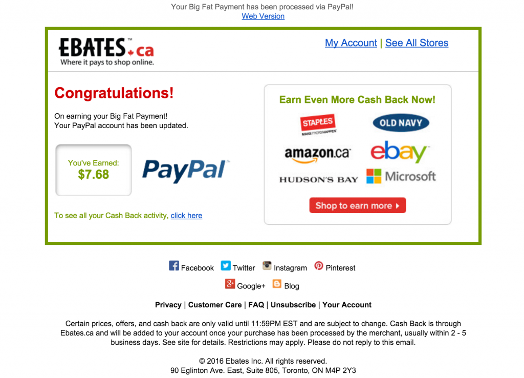 Proof that Ebates does in fact pay.